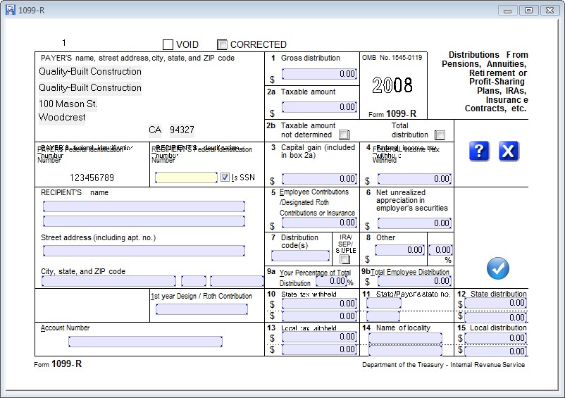 Free Printable 1099 R Form Printable Templates